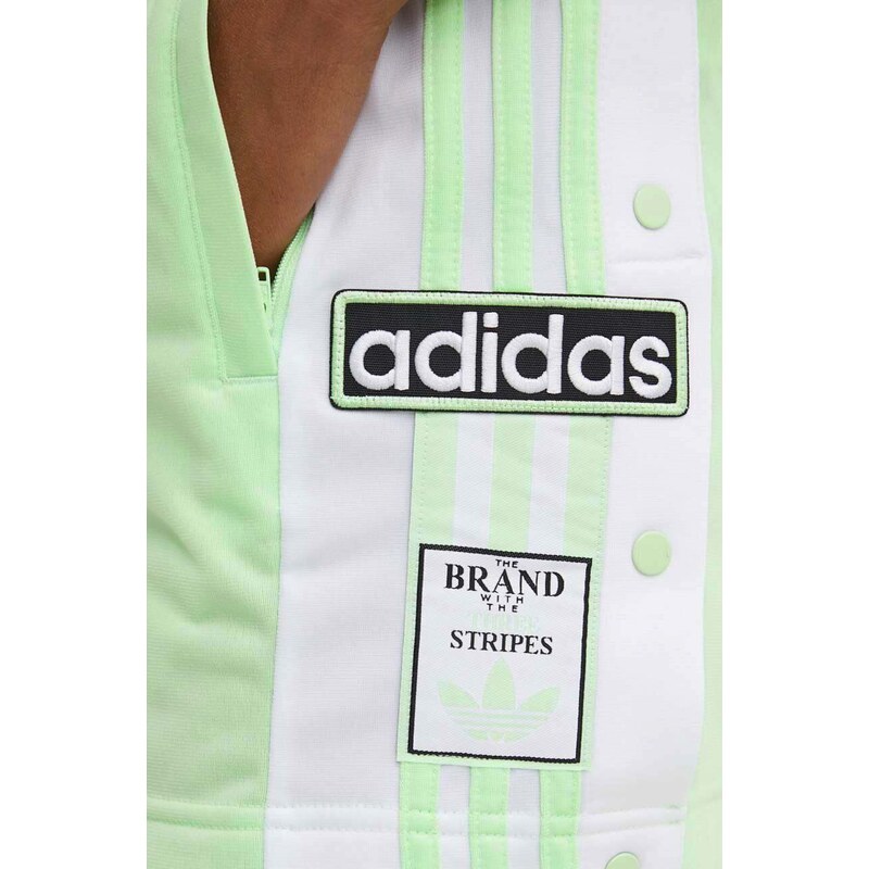 Kratke hlače adidas Originals za žene, boja: zelena, s aplikacijom, visoki struk, IP0719