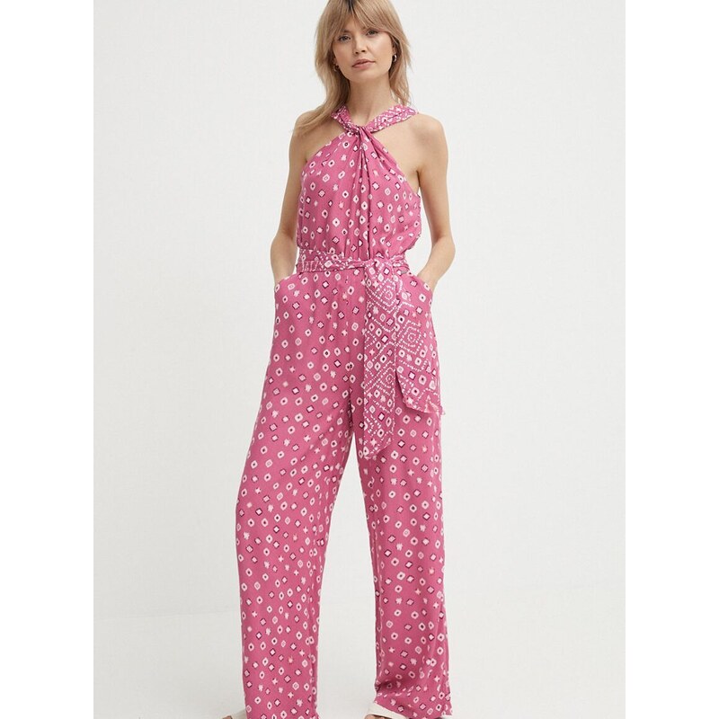 Kombinezon Pepe Jeans DOLLY boja: ružičasta, s okruglim izrezom, PL230484