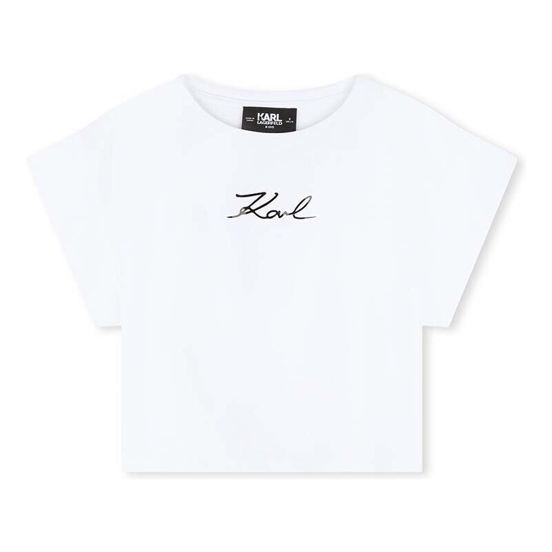 Dječja majica kratkih rukava Karl Lagerfeld boja: bijela
