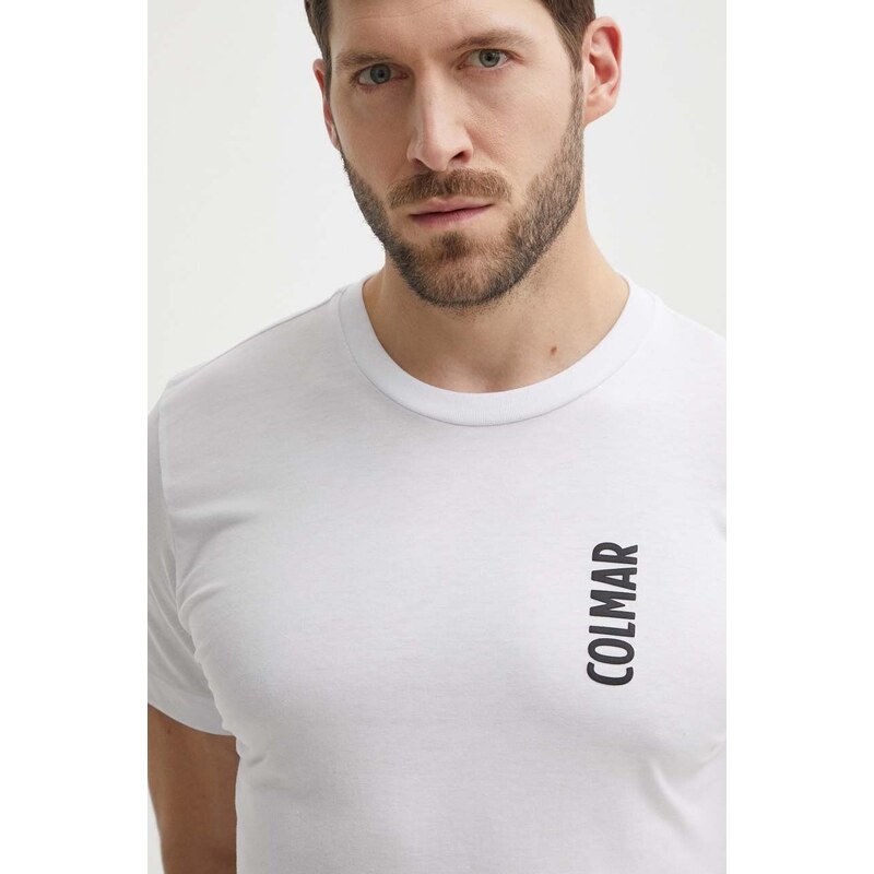 Majica kratkih rukava Colmar za muškarce, boja: bijela, s tiskom