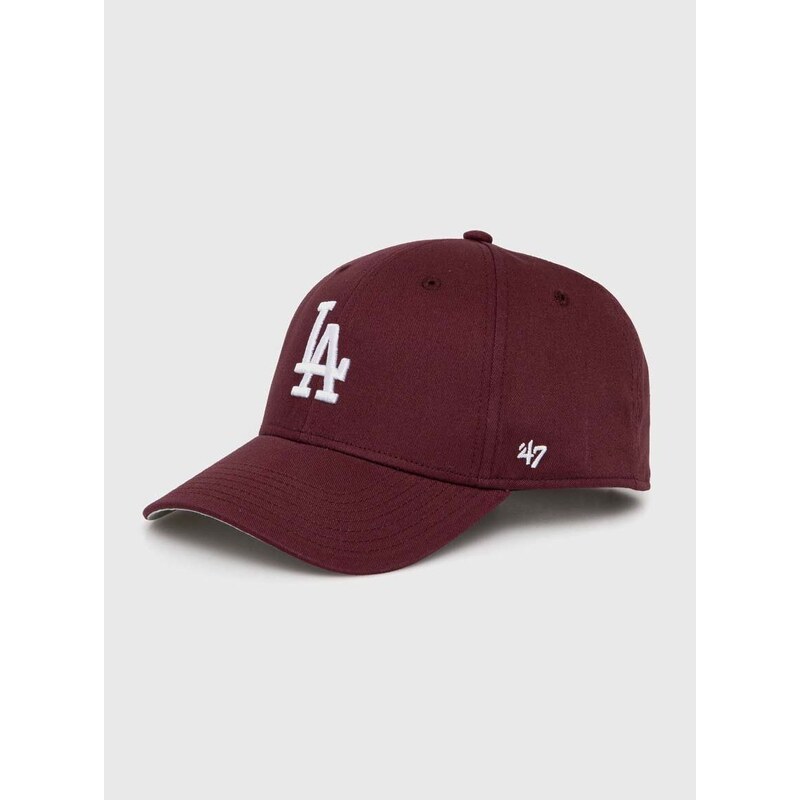 Pamučna kapa sa šiltom za bebe 47 brand MLB Los Angeles Dodgers Raised Basic boja: bordo, s aplikacijom, BRAC12CTP