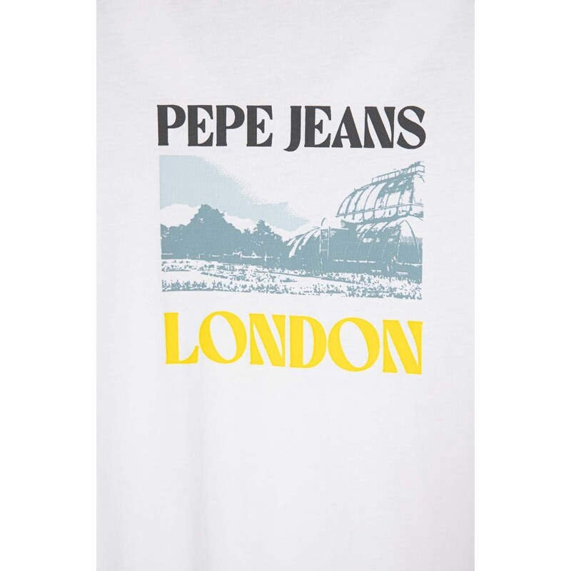Dječja pamučna majica kratkih rukava Pepe Jeans RICK boja: bijela, s tiskom