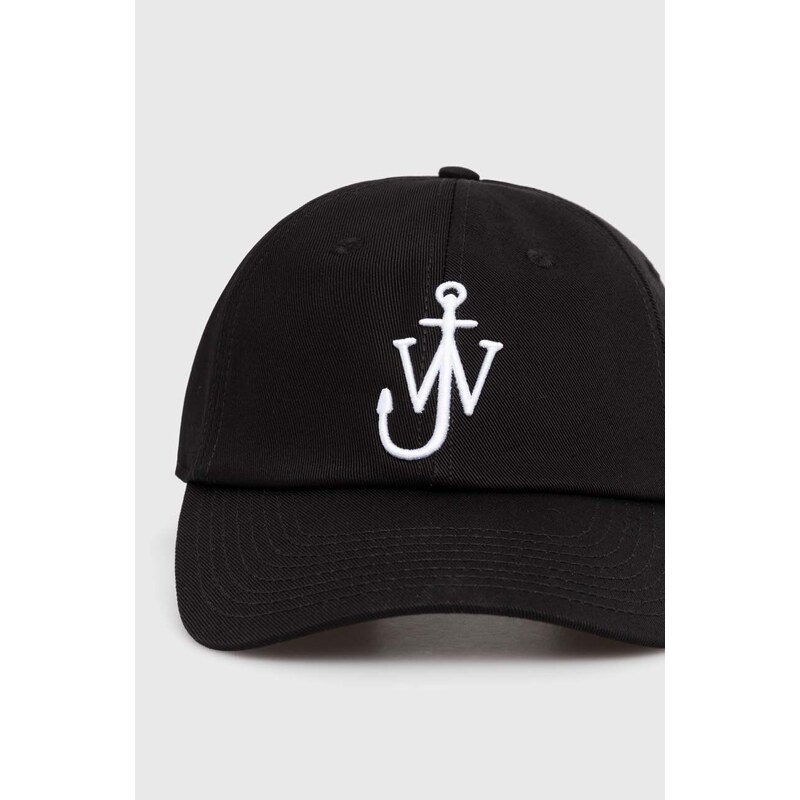 Pamučna kapa sa šiltom JW Anderson Baseball Cap boja: crna, s aplikacijom, AC0198.FA0349.999
