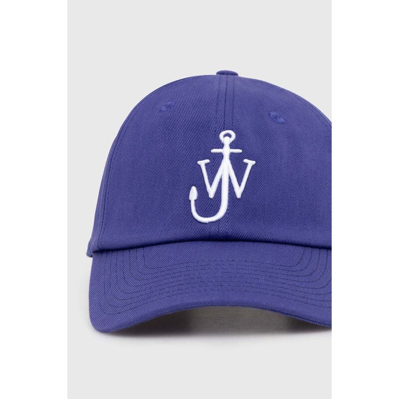 Pamučna kapa sa šiltom JW Anderson Baseball Cap boja: ljubičasta, s aplikacijom, AC0198.FA0349.830
