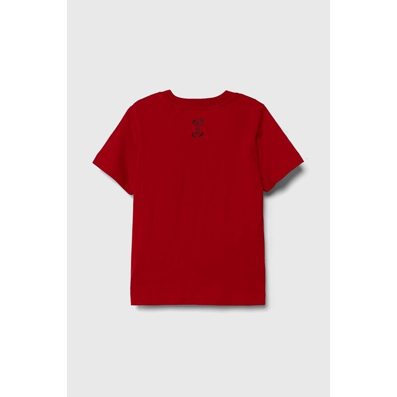 Dječja pamučna majica kratkih rukava adidas Performance boja: crvena, s tiskom