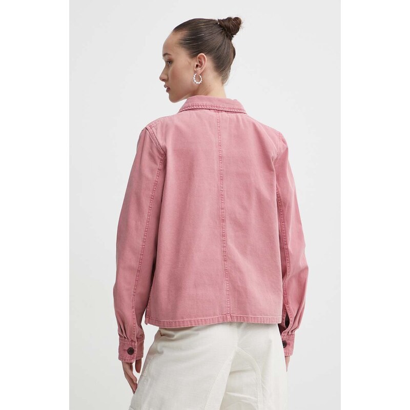 Pamučna jakna Superdry boja: ružičasta, za prijelazno razdoblje