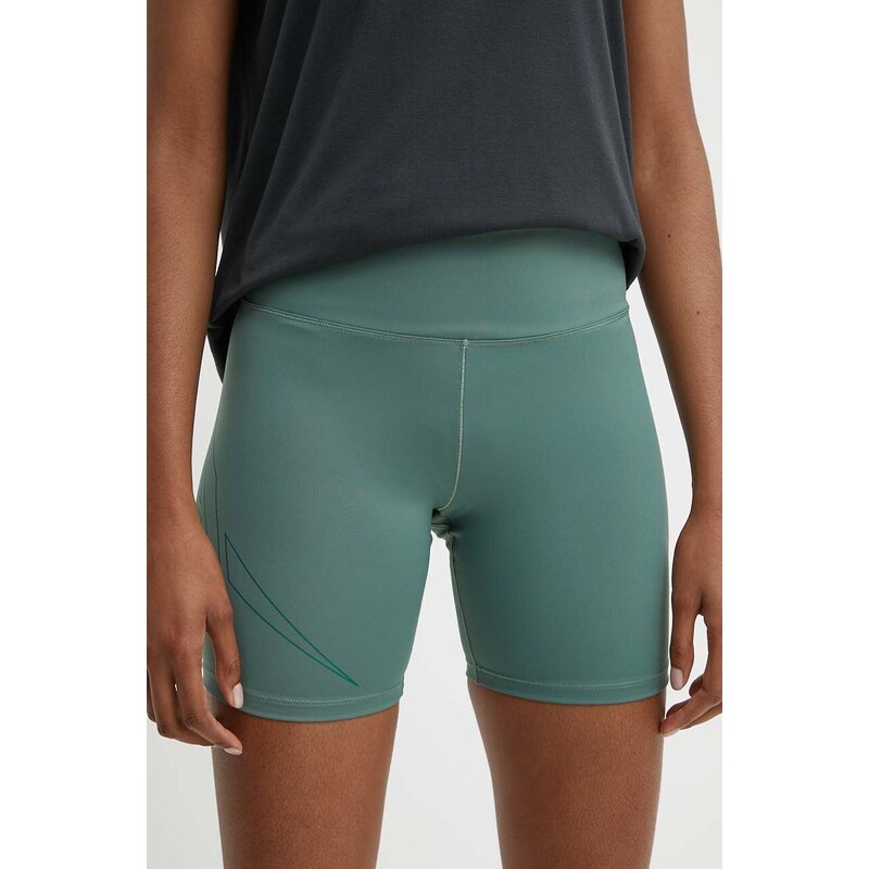 Kratke hlače za trening Reebok Lux Bold boja: zelena, bez uzorka, visoki struk, 100076322