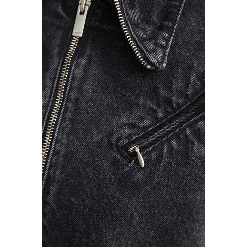 Traper jakna adidas Originals za žene, boja: crna, za prijelazno razdoblje, IT7263