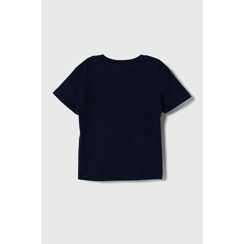 Dječja pamučna majica kratkih rukava United Colors of Benetton boja: tamno plava