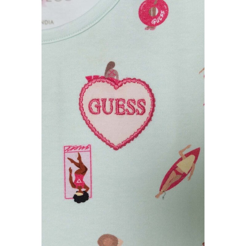 Dječja haljina Guess boja: tirkizna, mini, širi se prema dolje