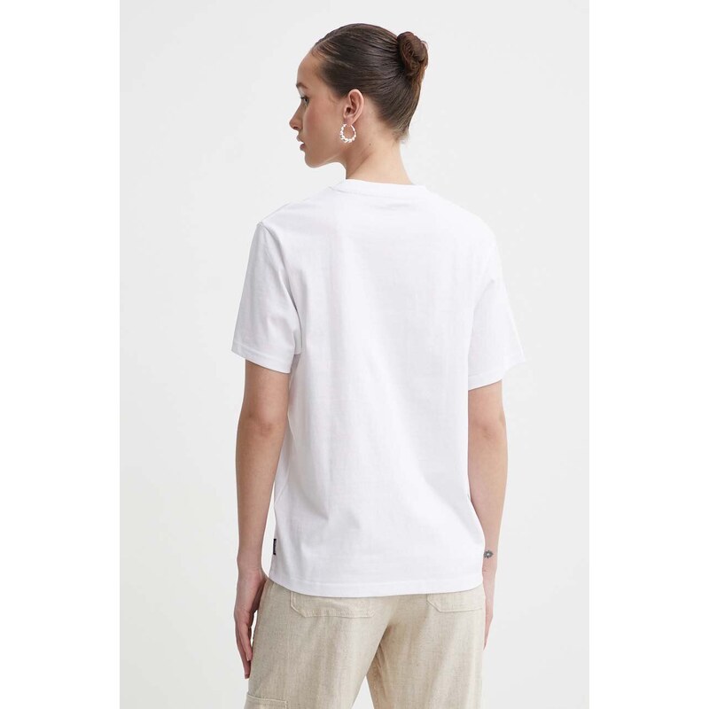 Pamučna majica Volcom za žene, boja: bijela
