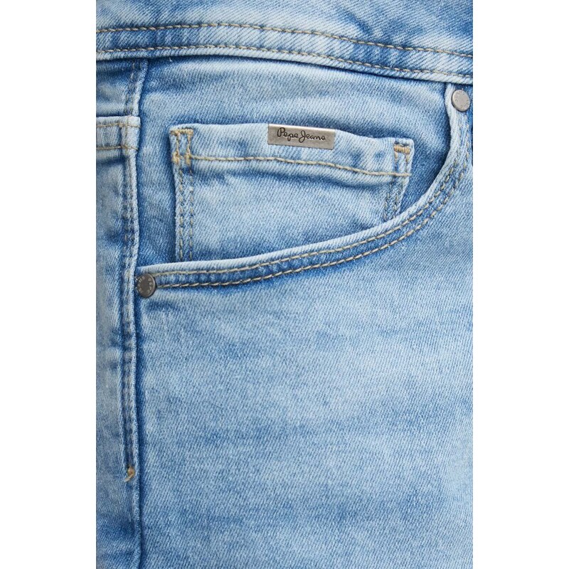 Traper kratke hlače Pepe Jeans RELAXED SHORT MW za žene, bez uzorka, visoki struk, PL801109MP2