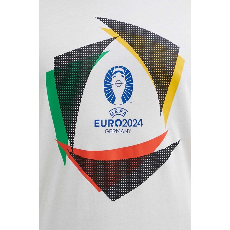 Majica kratkih rukava adidas Performance Euro 2024 za muškarce, boja: bež, s tiskom, IT9302