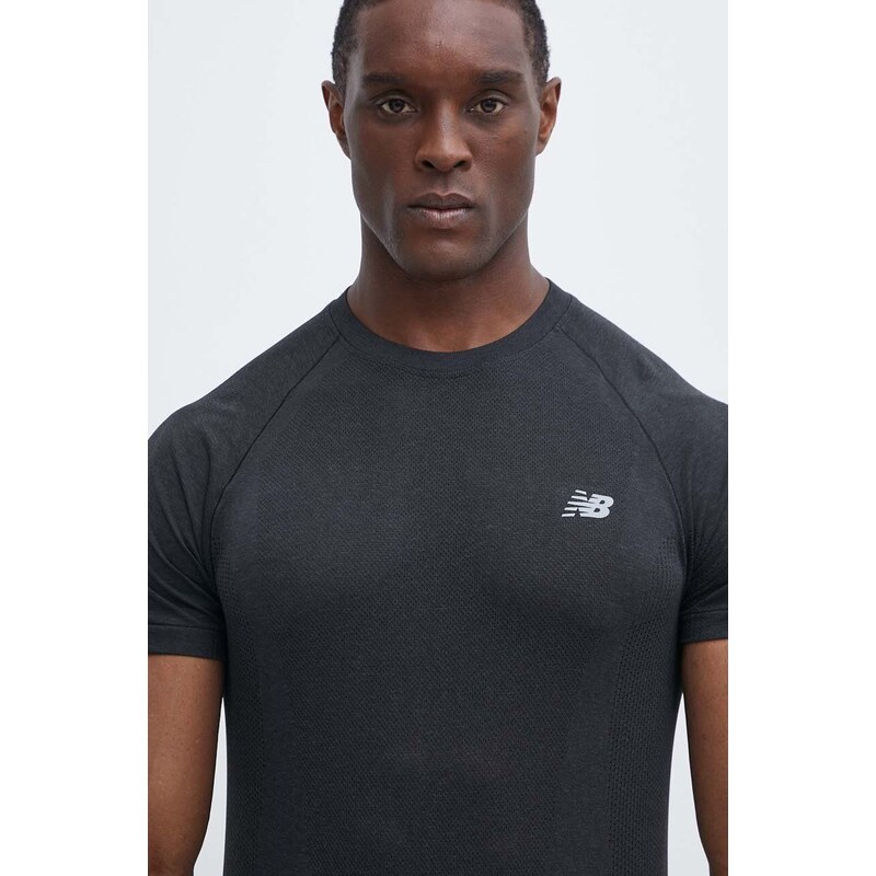 Majica kratkih rukava za trening New Balance Knit boja: crna, bez uzorka, MT41080BK