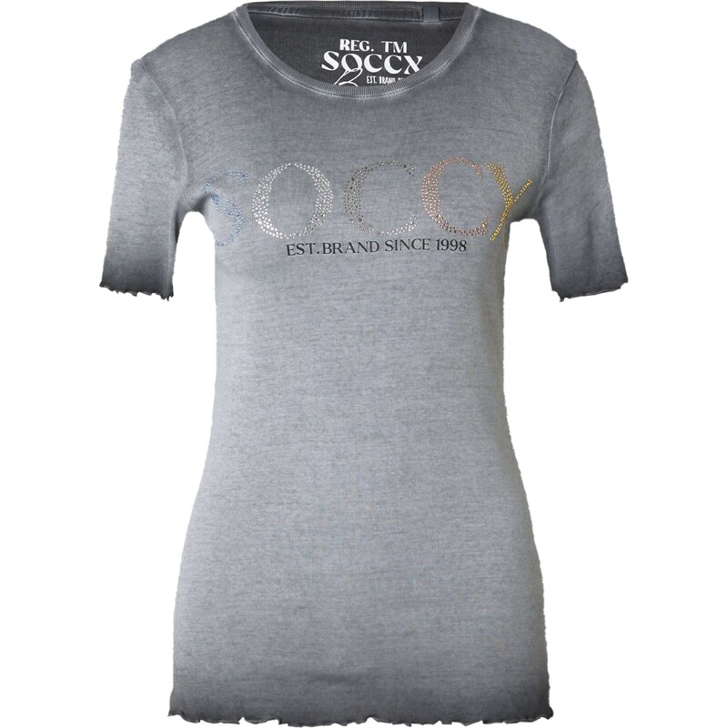 Soccx Majica 'HOLLY' plava / zlatna / svijetlosiva / tamo siva / crna