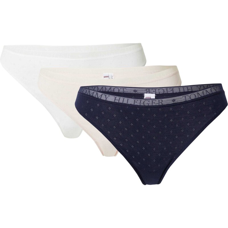 Tommy Hilfiger Underwear Tanga gaćice boja pijeska / noćno plava / bijela