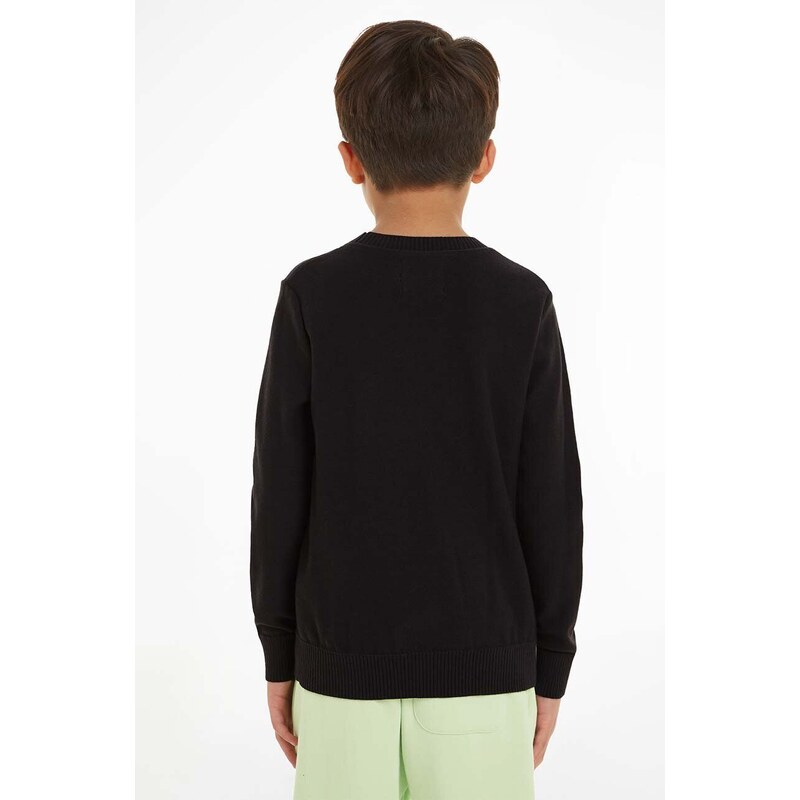 Dječji pamučni pulover Calvin Klein Jeans boja: crna, lagani