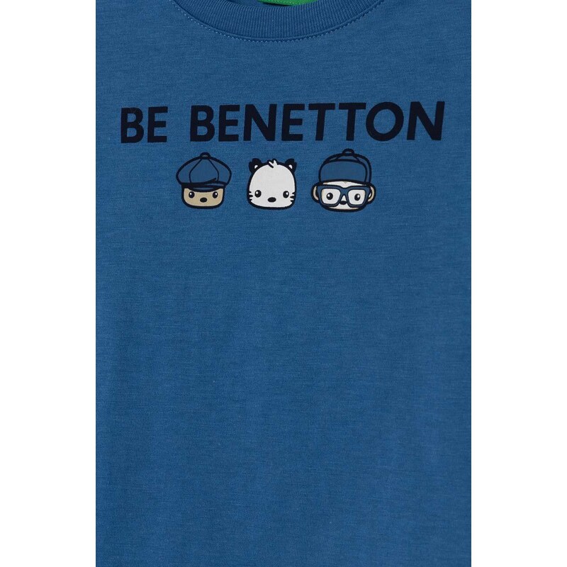 Dječja pamučna majica kratkih rukava United Colors of Benetton s tiskom