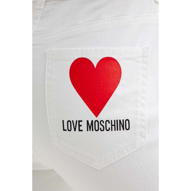 Traperice Love Moschino za žene, boja: bijela, visoki struk