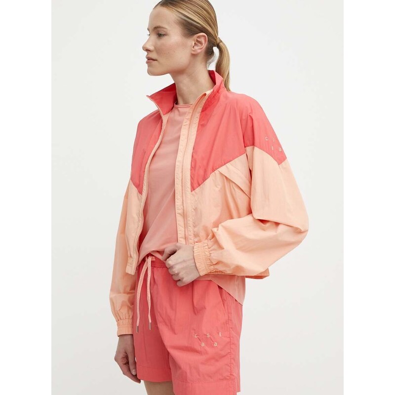 Sportska jakna Casall Color Block boja: narančasta, za prijelazno razdoblje, oversize