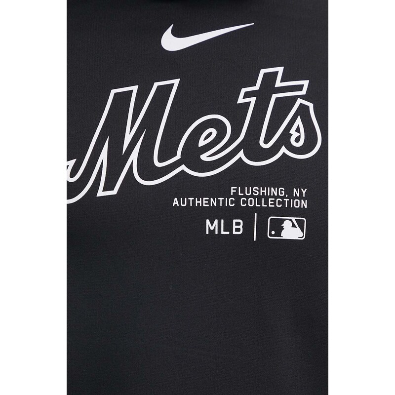 Dukserica Nike New York Mets za muškarce, boja: crna, s kapuljačom, s tiskom