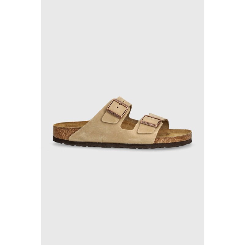 Natikače od nubuk kože Birkenstock Arizona boja: smeđa