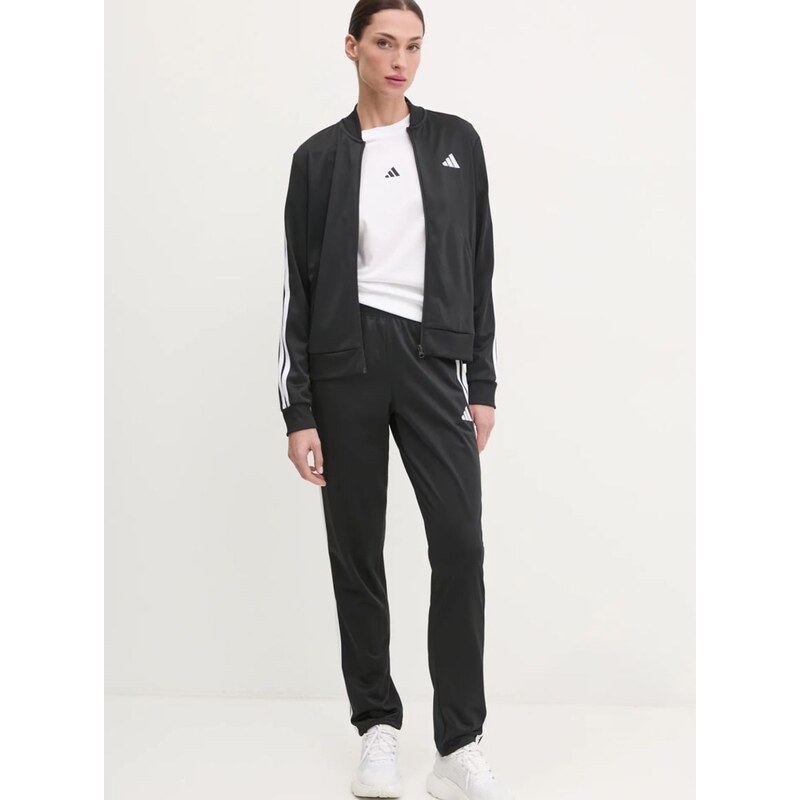 Trenirka adidas 3-Stripes za žene, boja: crna, JD5434
