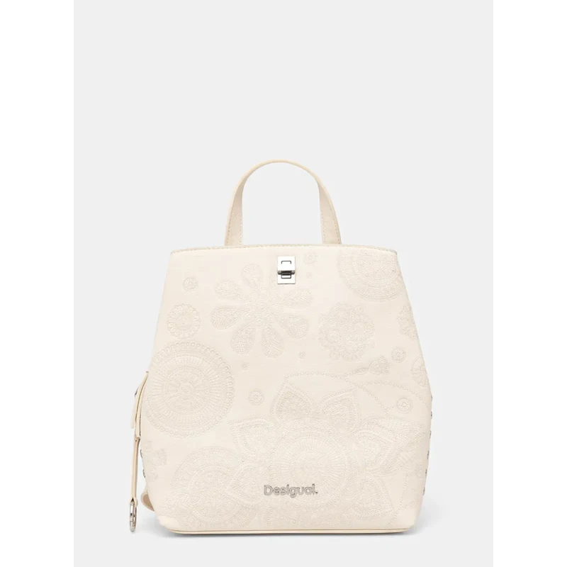 Ruksak Desigual DEJAVU SUMY MINI ECRU za žene, boja: bež, mali, s aplikacijom, 25SAKP28