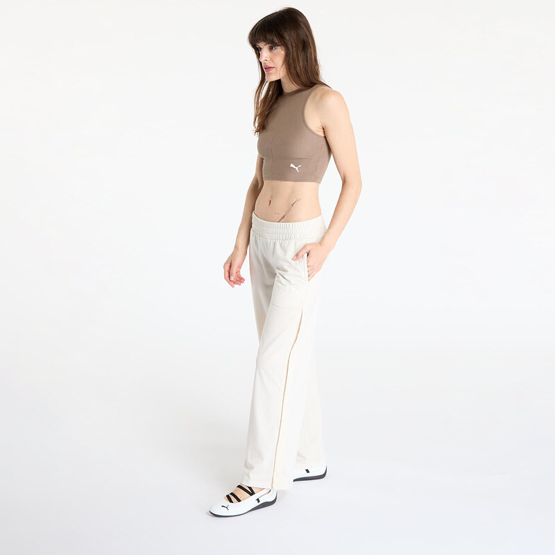 Hlače Puma Wardrobe Essentials Low Rise Popper Pants Alpine Snow