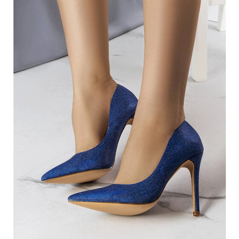 Gemre Navy blue glossy stilettos Patins