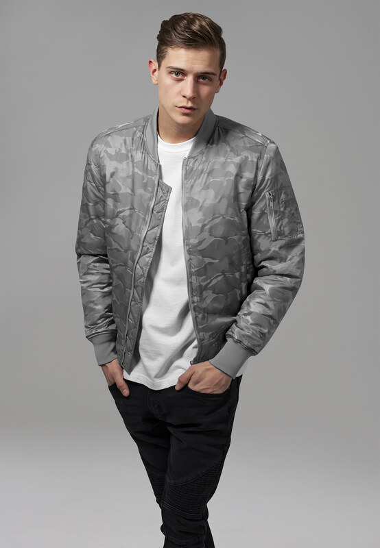Urban Classics Bomber jakna u tonalnom camo stilu, boje kamena