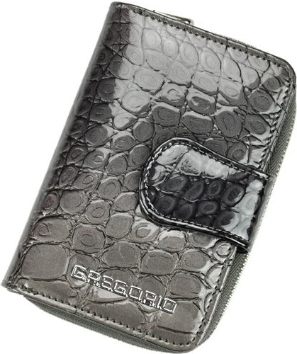 Gregorio Luksuzni ženski kožni novčanik Elegant kroko siva, siva