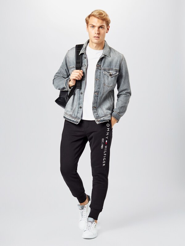 TOMMY HILFIGER Hlače mornarsko plava / crvena / crna / bijela