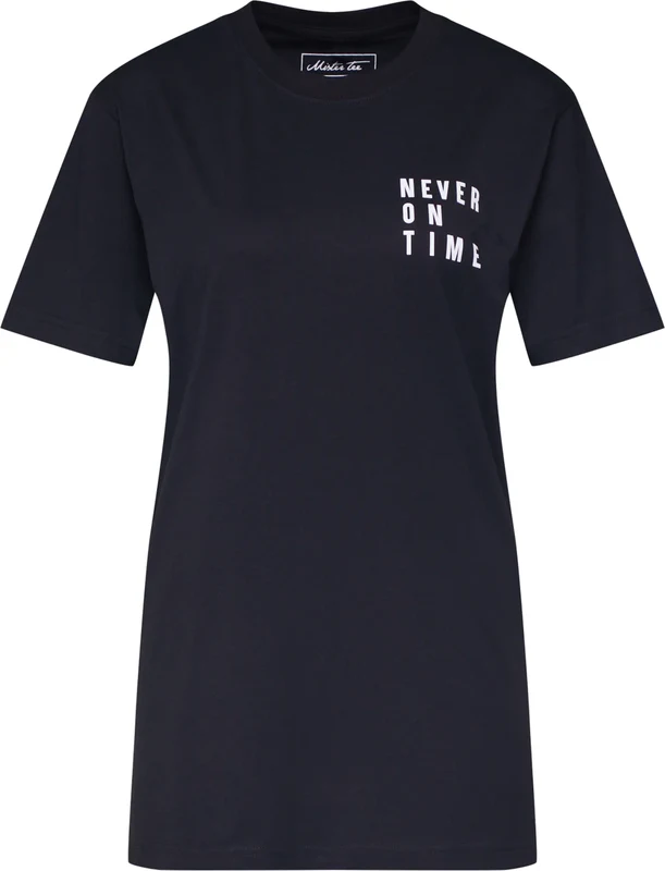Merchcode Majica 'Never On Time' crna / bijela