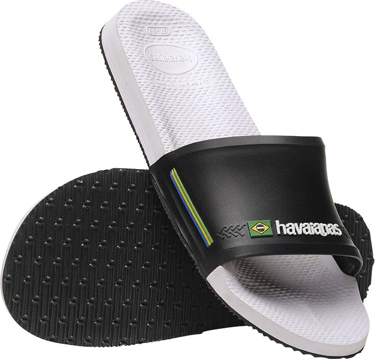 Havaianas Slide Brasil White/Black Unisex - Sandale Havaianas - Siva - H4142616-0128-BRA-35/36