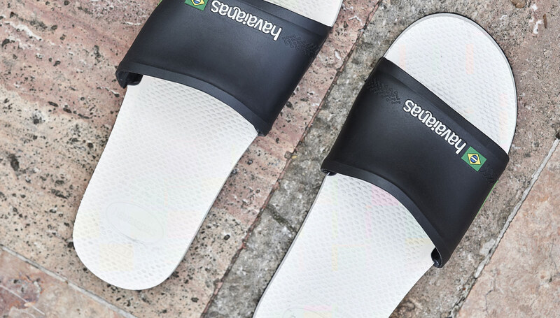 Havaianas Slide Brasil White/Black Unisex - Sandale Havaianas - Siva - H4142616-0128-BRA-35/36