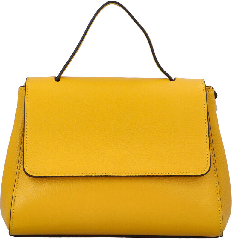 Delami Vera Pelle Trendi kožna torbica za nošenje u ruci, Fatima, žuta