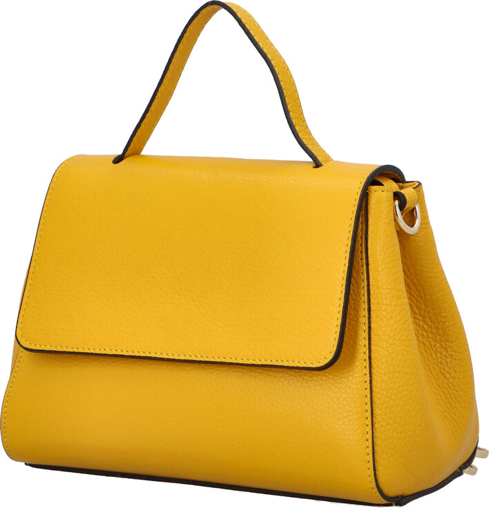 Delami Vera Pelle Trendi kožna torbica za nošenje u ruci, Fatima, žuta