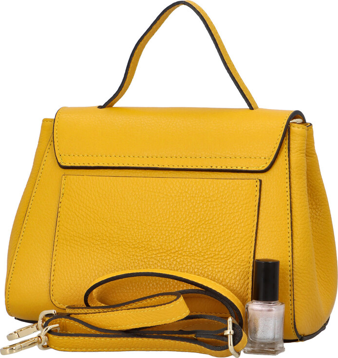Delami Vera Pelle Trendi kožna torbica za nošenje u ruci, Fatima, žuta