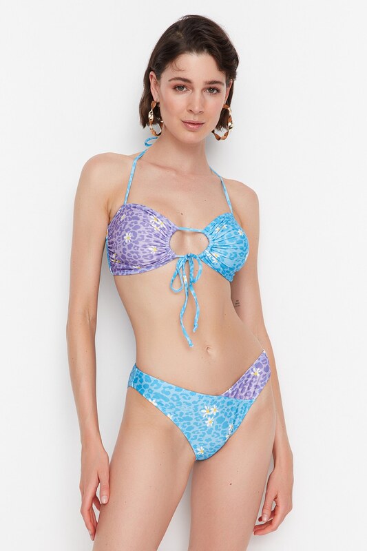 Trendyol cvjetni uzorak boja blok bikini donji dio