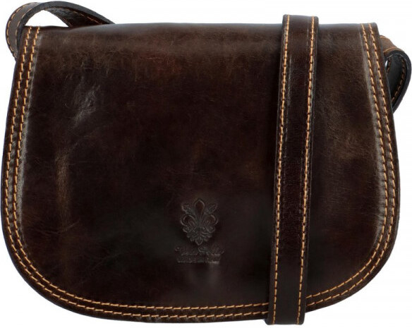 Delami Vera Pelle Ženska kožna torba preko tijela Luren, tamnosmeđa