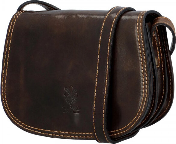 Delami Vera Pelle Ženska kožna torba preko tijela Luren, tamnosmeđa