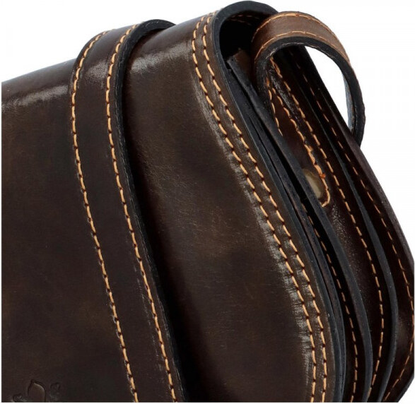 Delami Vera Pelle Ženska kožna torba preko tijela Luren, tamnosmeđa