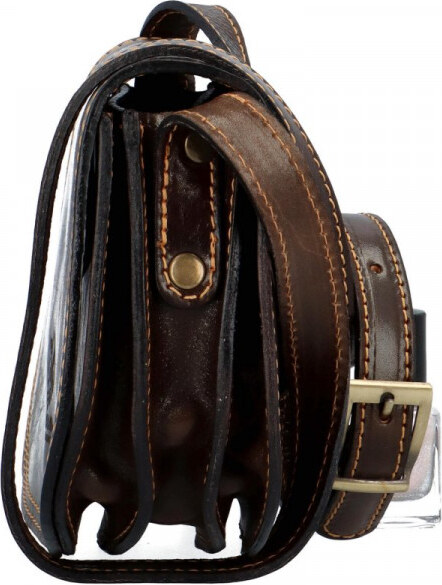 Delami Vera Pelle Ženska kožna torba preko tijela Luren, tamnosmeđa