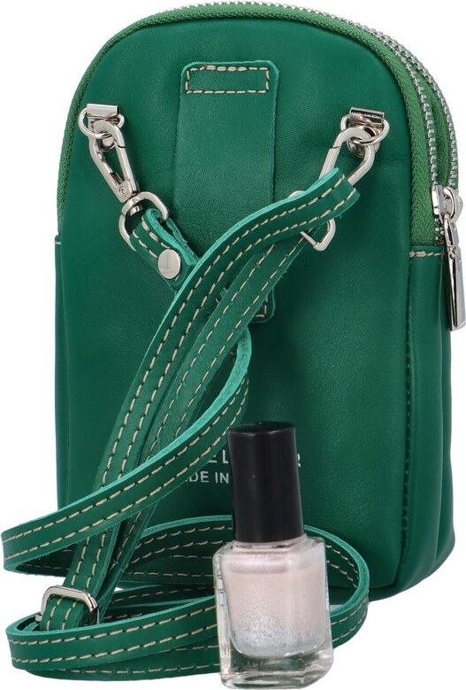 Delami Vera Pelle Luksuzna ženska kožna MINI crossbody torbica Lucho, tamnozelena