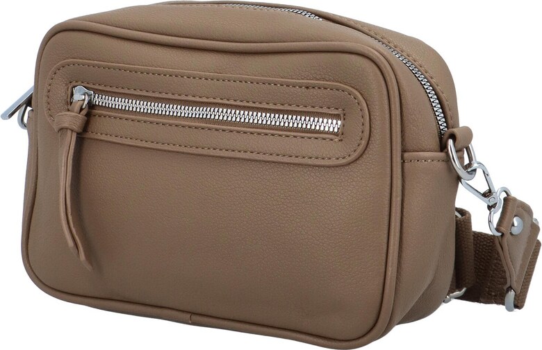 Paolo Bags Trendovska ženska torba preko tijela od umjetne kože Hubag, tamnobež boje