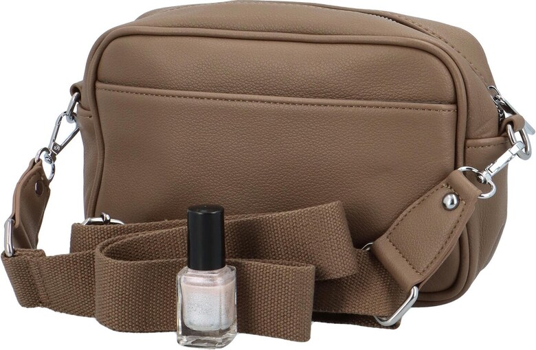 Paolo Bags Trendovska ženska torba preko tijela od umjetne kože Hubag, tamnobež boje