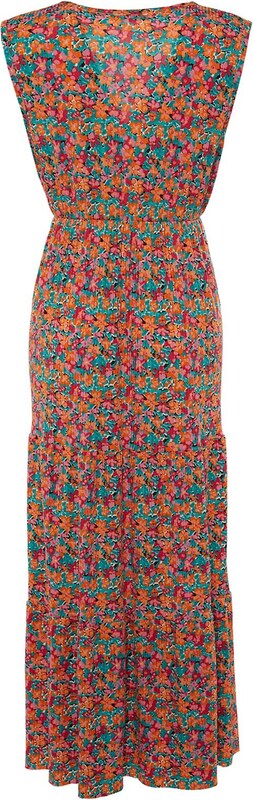 Trendyol krivulja Raznobojna A-linija cvjetni uzorak pletena haljina