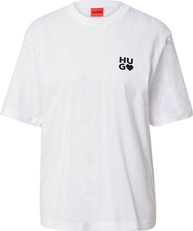 HUGO Majica 'Dashire' crna / bijela