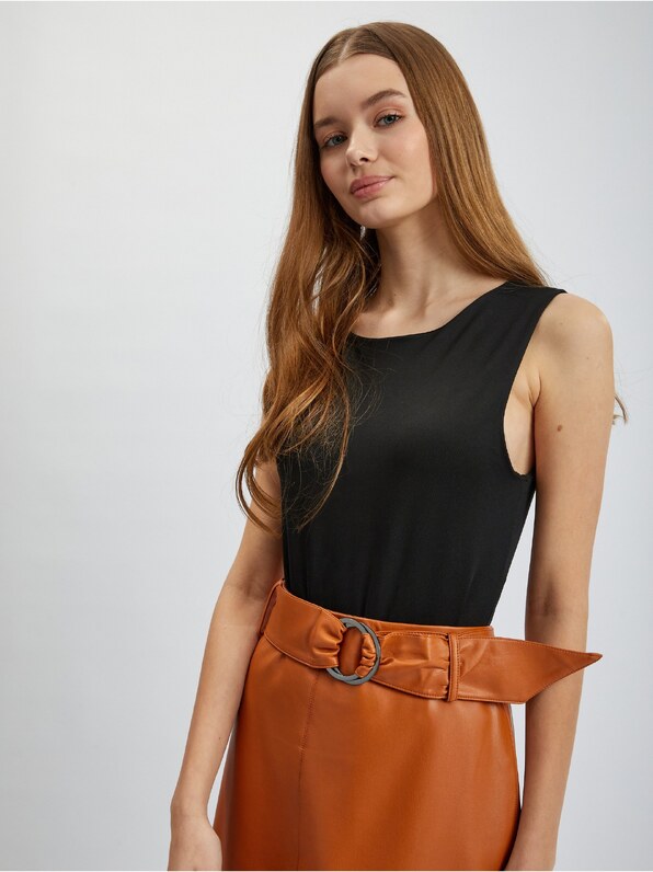 Orsay Brown Women's Leatherette Sheath Skirt - Women's